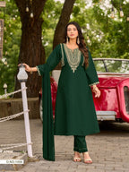 Ossm Gulzar Vol 2 Roman Silk Embroidery Work Kurti Pant And Dupatta