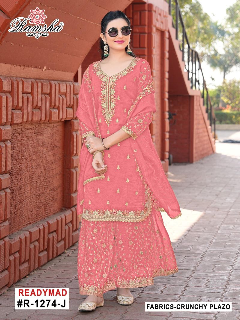 Ramsha R 1274 I To L Crunchy With Work Pakistani Salwar Kameez