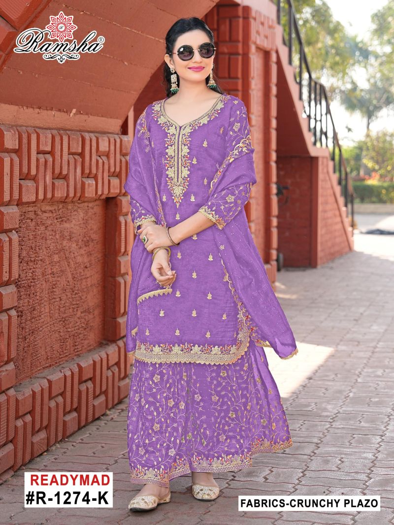 Ramsha R 1274 I To L Crunchy With Work Pakistani Salwar Kameez