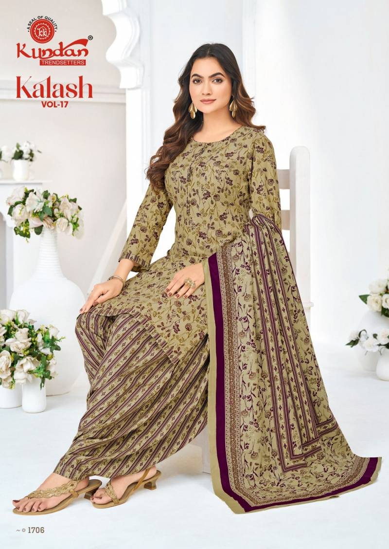 Kundan Kalash Vol 17 Cotton Printed Top With Bottom Dupatta