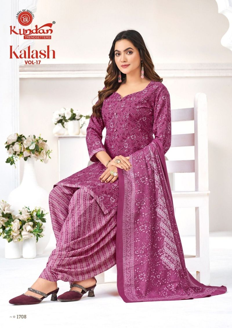 Kundan Kalash Vol 17 Cotton Printed Top With Bottom Dupatta