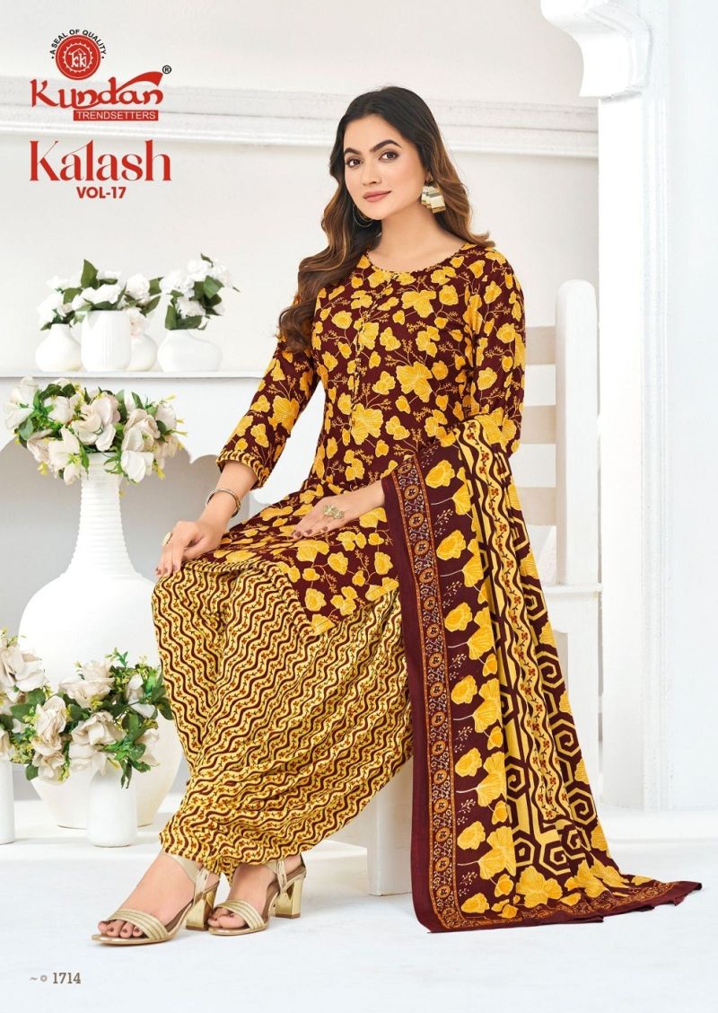 Kundan Kalash Vol 17 Cotton Printed Top With Bottom Dupatta