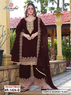 Ramsha R 1424 A To D Georgette Embroidery Pakistani Salwar Kameez
