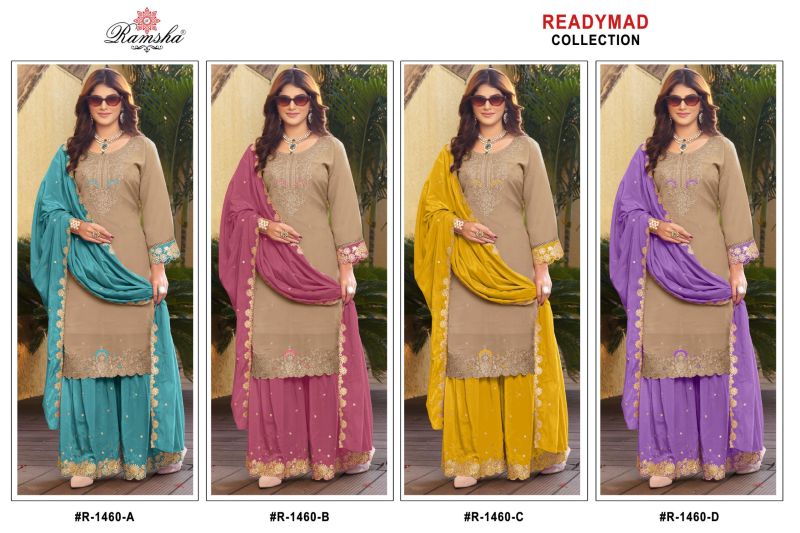 Ramsha R 1460 A To D Ho Embroidery Work Pakistani Salwar Kameez