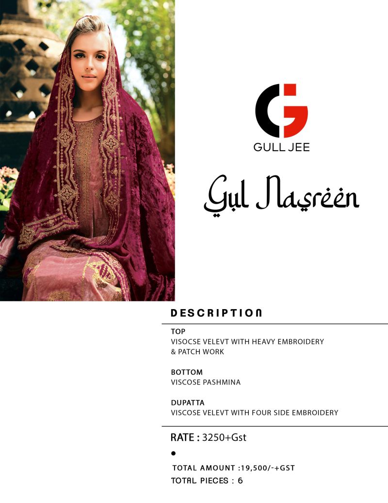 Gull Jee Gul Nasreen Viscose Velvet With Embroidery Salwar Kameez