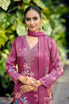 Ossm Gulabo Jacqurd Simmer Silk Embroidery Kurti Pant And Dupatta