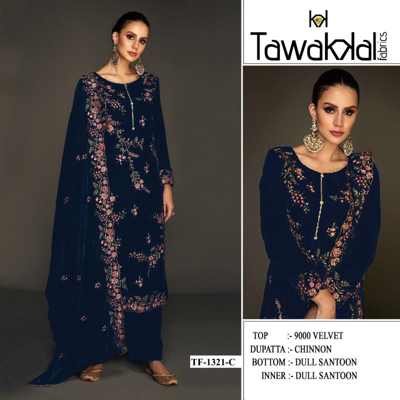 Tf 1321 A To F Velvet Thread And Sequence Work Pakistani Salwar Kameez
