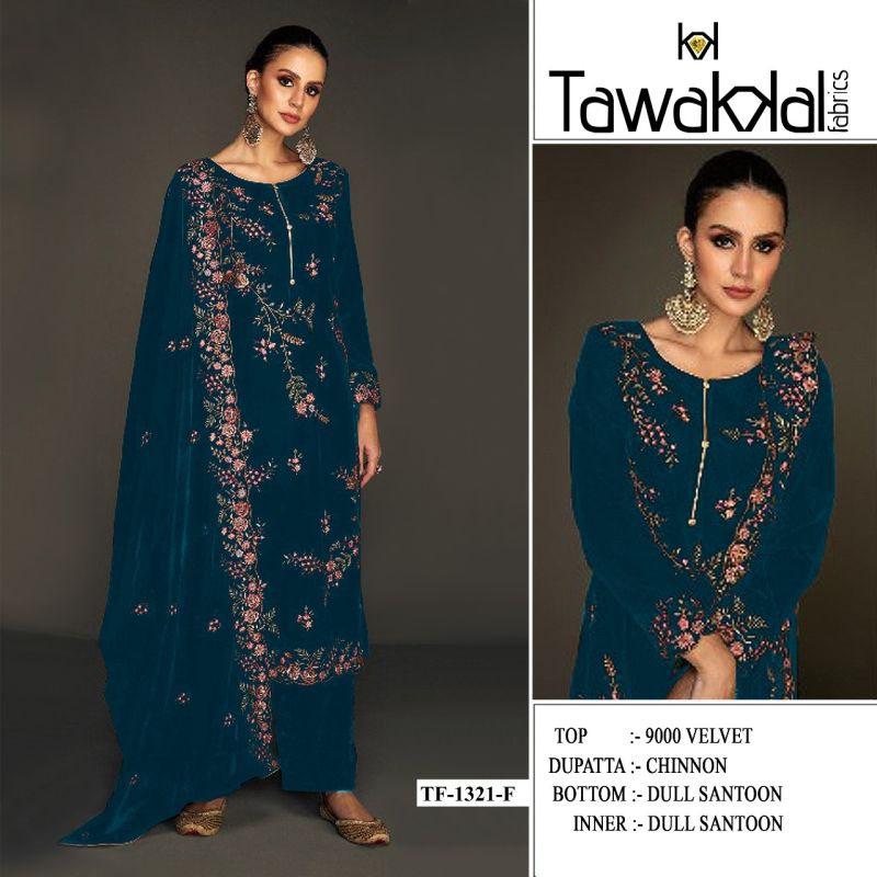 Tf 1321 A To F Velvet Thread And Sequence Work Pakistani Salwar Kameez