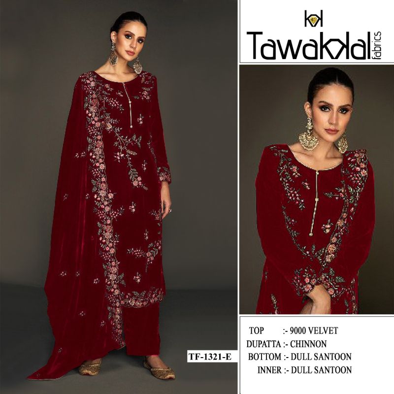 Tf 1321 A To F Velvet Thread And Sequence Work Pakistani Salwar Kameez