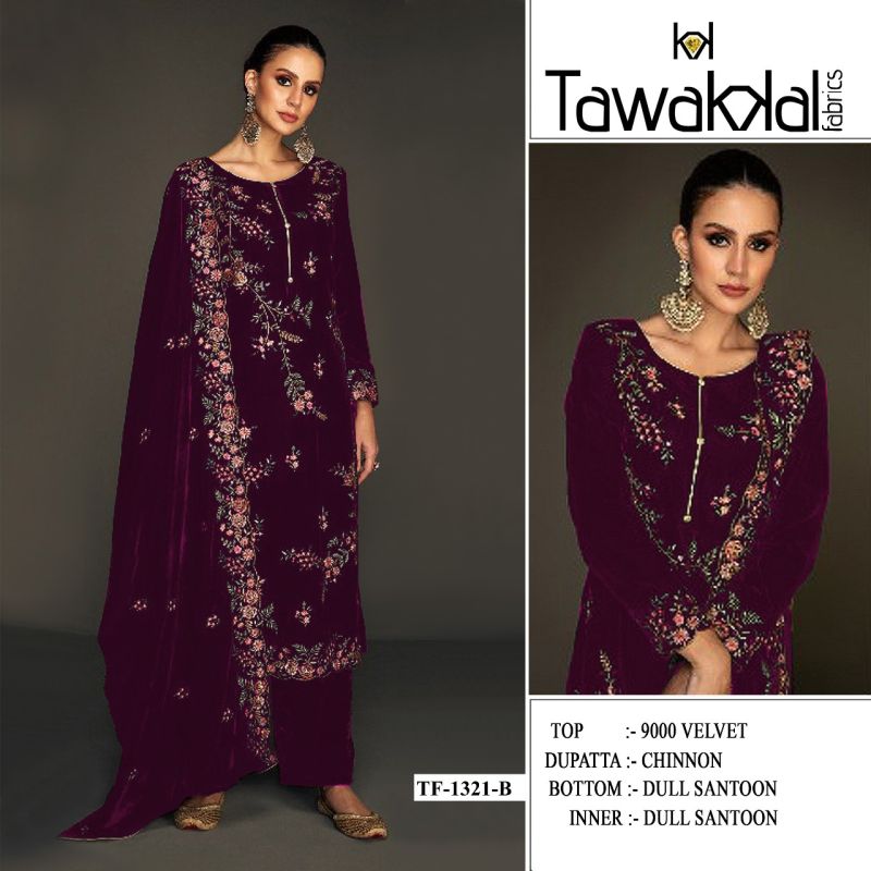 Tf 1321 A To F Velvet Thread And Sequence Work Pakistani Salwar Kameez