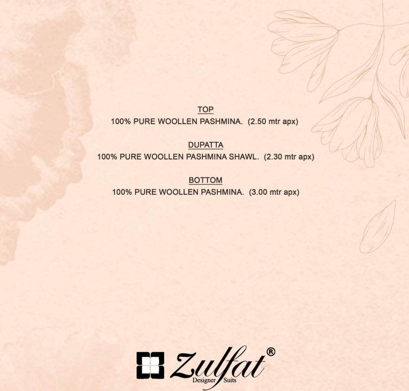 Zulfat Afsana Woollen Pashmina Dress Material Collection