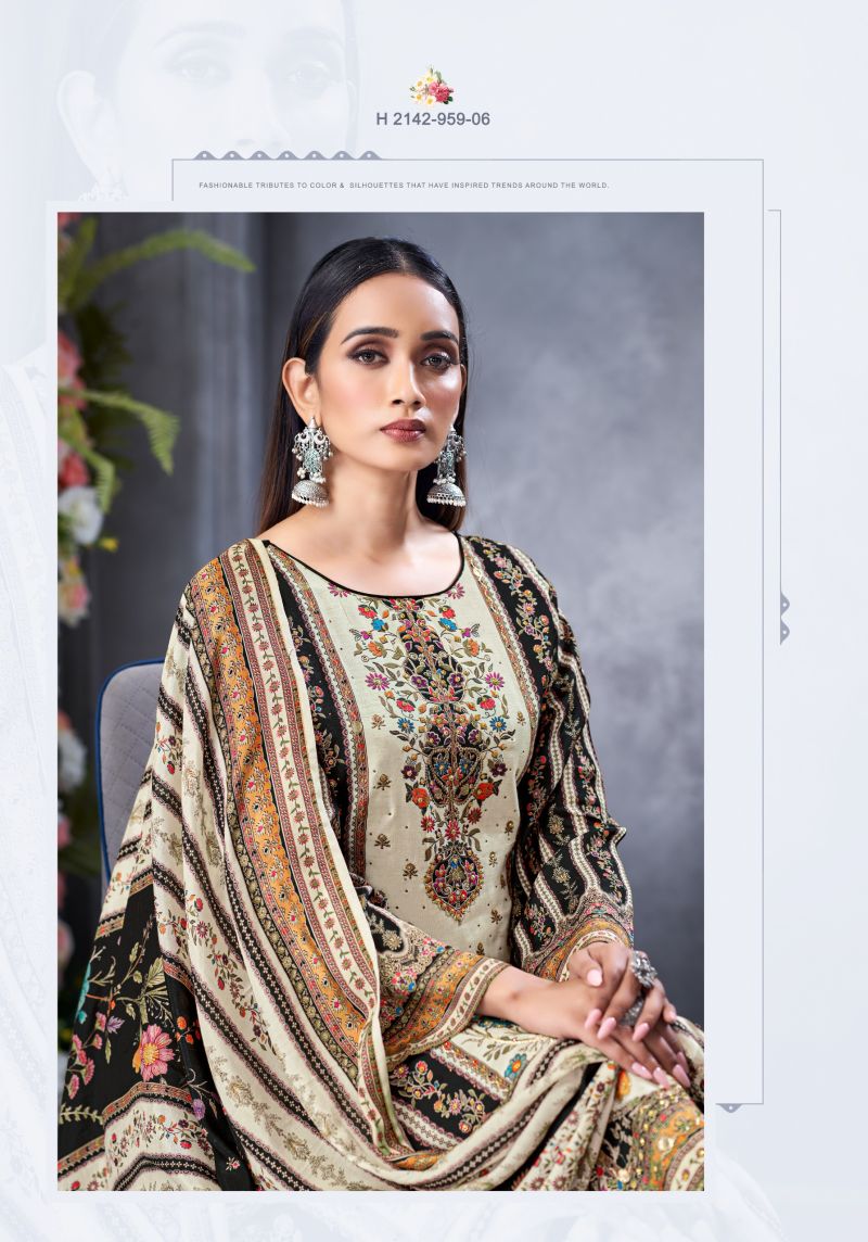 Alok Black Biba Edition 5 Viscose Maslin Designer Dress Material