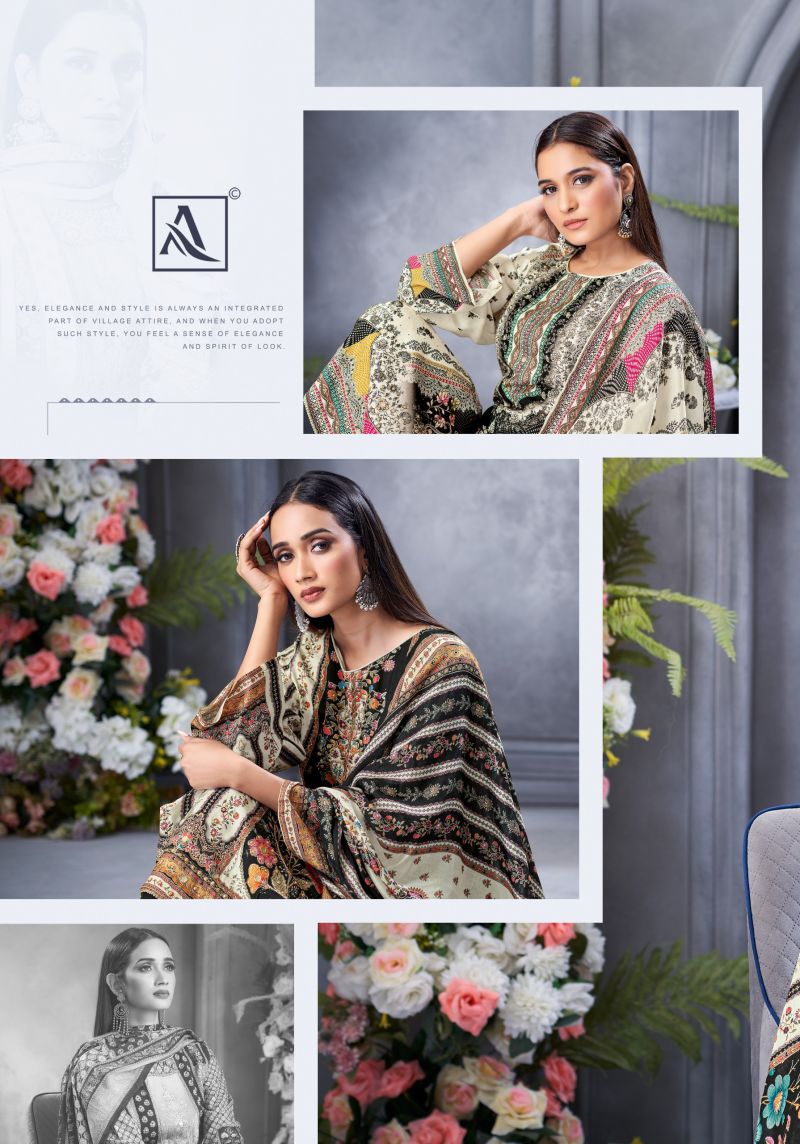Alok Black Biba Edition 5 Viscose Maslin Designer Dress Material