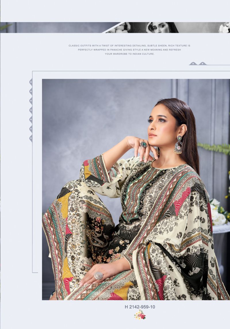 Alok Black Biba Edition 5 Viscose Maslin Designer Dress Material