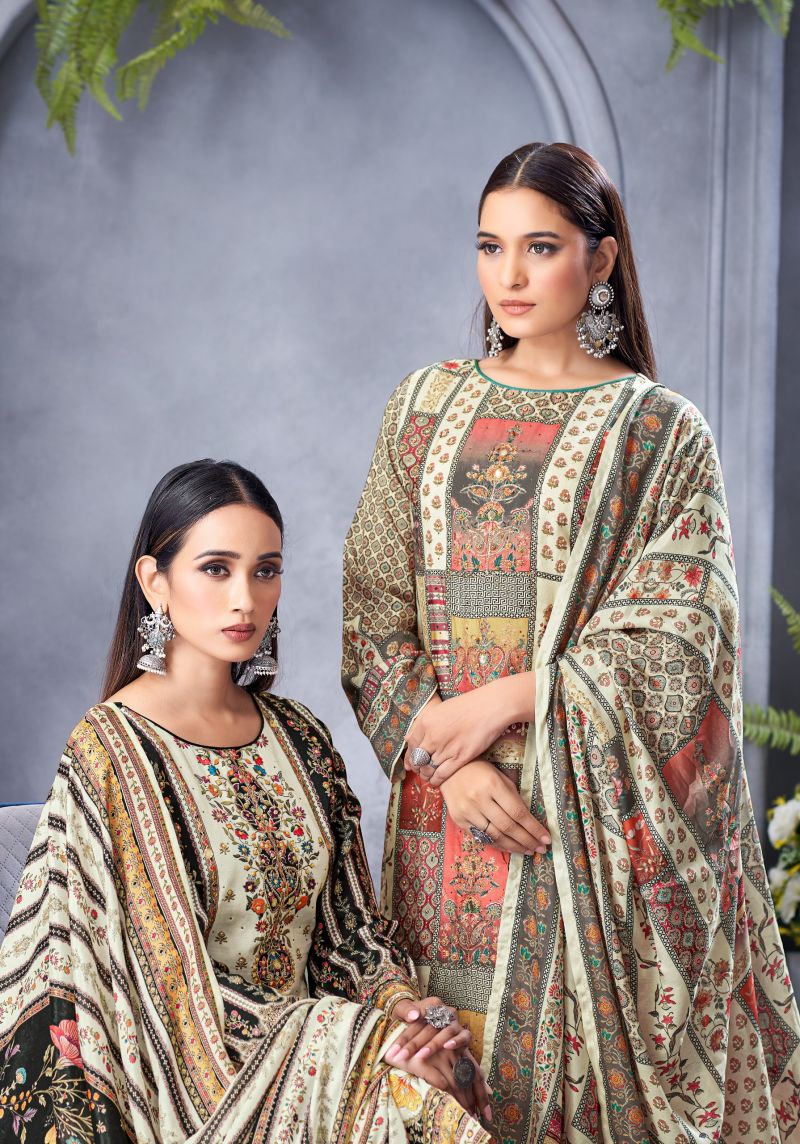Alok Black Biba Edition 5 Viscose Maslin Designer Dress Material