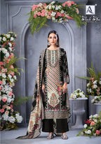 Alok Black Biba Edition 5 Viscose Maslin Designer Dress Material