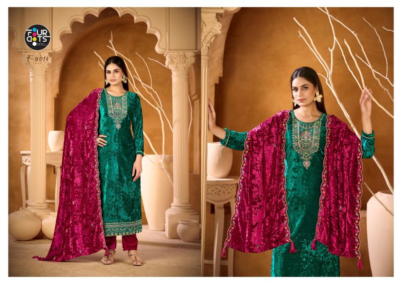 Four Dots Champion Vol 2 Makhmal With Work Designer Salwar Kameez