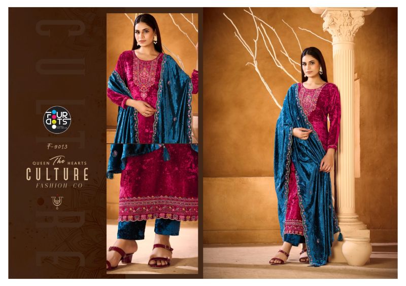 Four Dots Champion Vol 2 Makhmal With Work Designer Salwar Kameez