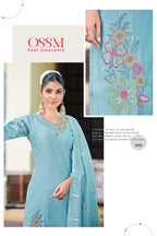 Ossm Geet Roman Silk Embroidery Work Kurti Pant And Dupatta