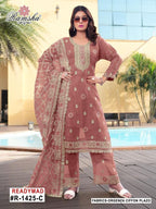 Ramsha R 1425 A To D Organza Embroidery Work Pakistani Salwar Kameez