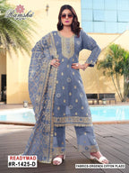 Ramsha R 1425 A To D Organza Embroidery Work Pakistani Salwar Kameez