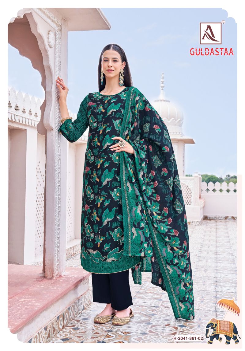 Alok Guldasta Mudaal Discharge Printed And Work Dress Material