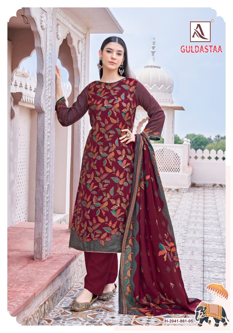 Alok Guldasta Mudaal Discharge Printed And Work Dress Material