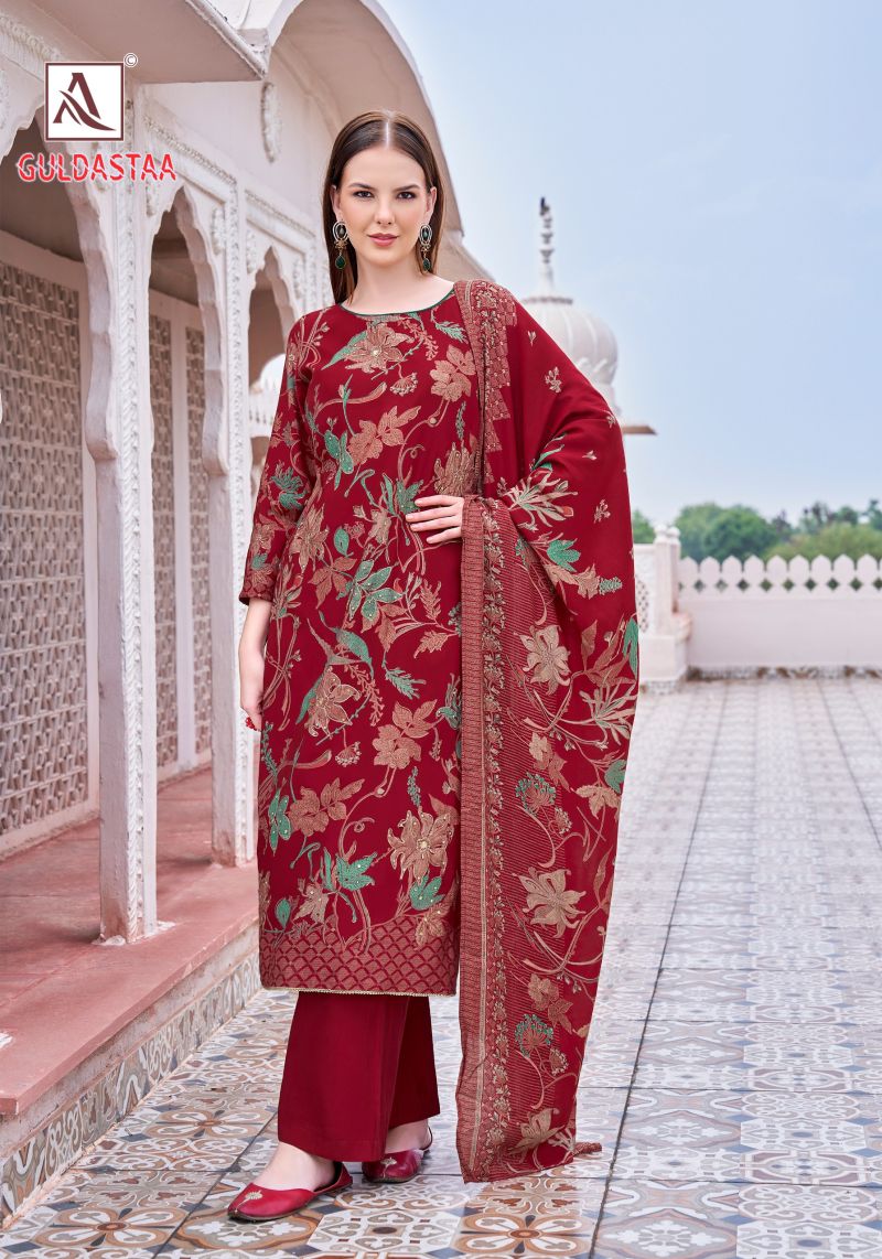 Alok Guldasta Mudaal Discharge Printed And Work Dress Material