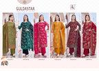 Alok Guldasta Mudaal Discharge Printed And Work Dress Material