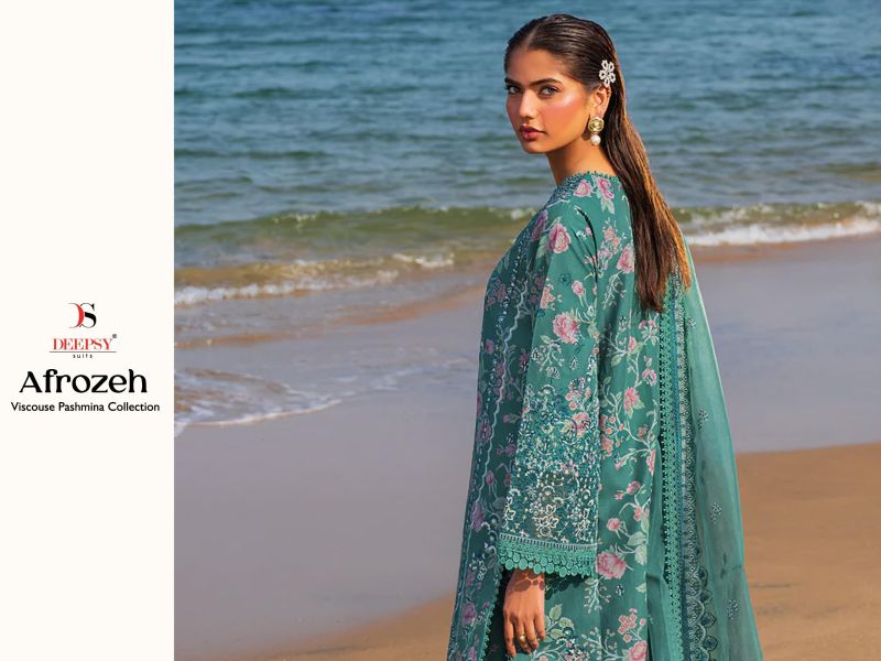 Deepsy Afrozeh Viscose Pashmina Embroidery Pakistani Salwar Kameez