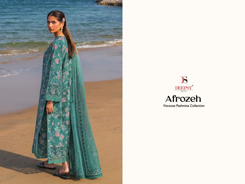 Deepsy Afrozeh Viscose Pashmina Embroidery Pakistani Salwar Kameez