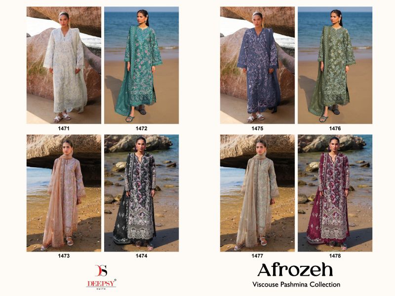 Deepsy Afrozeh Viscose Pashmina Embroidery Pakistani Salwar Kameez