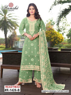 Ramsha R 1426 A To D Organza Embroidery Work Pakistani Salwar Kameez