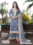 Ramsha R 1426 A To D Organza Embroidery Work Pakistani Salwar Kameez