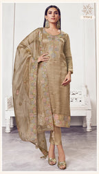 Vinay Kuleesh Poshak Gold Silk Embroidered Salwar Suit Collection
