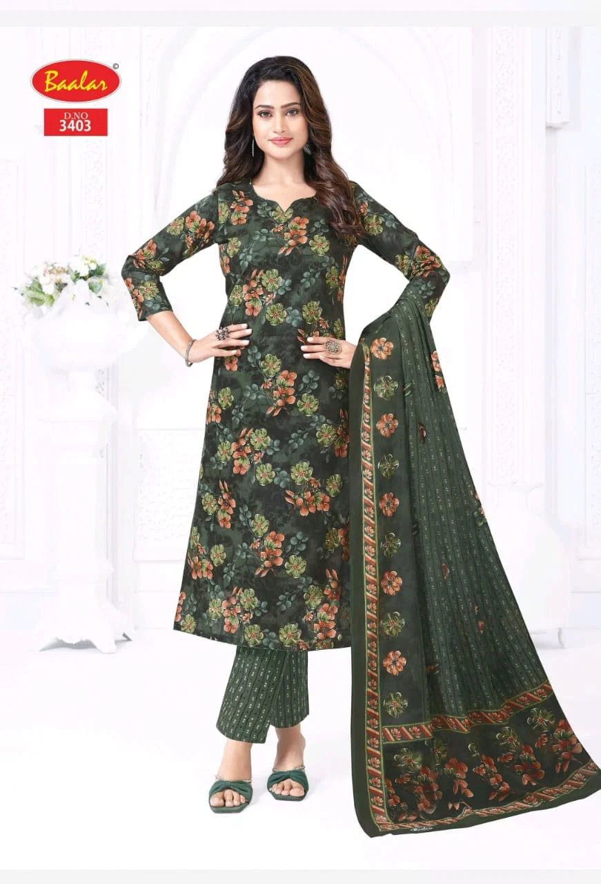 Baalar Zaara Vol 34 Readymade Cotton Printed Kurti With Bottom Dupatta