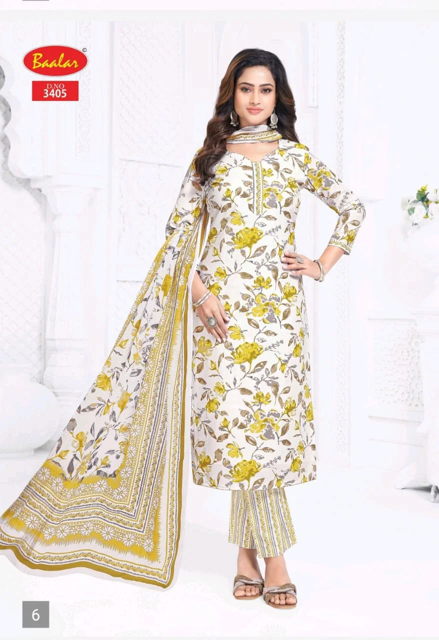 Baalar Zaara Vol 34 Readymade Cotton Printed Kurti With Bottom Dupatta
