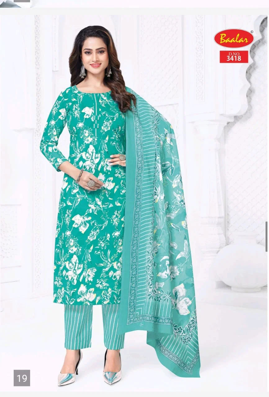 Baalar Zaara Vol 34 Readymade Cotton Printed Kurti With Bottom Dupatta