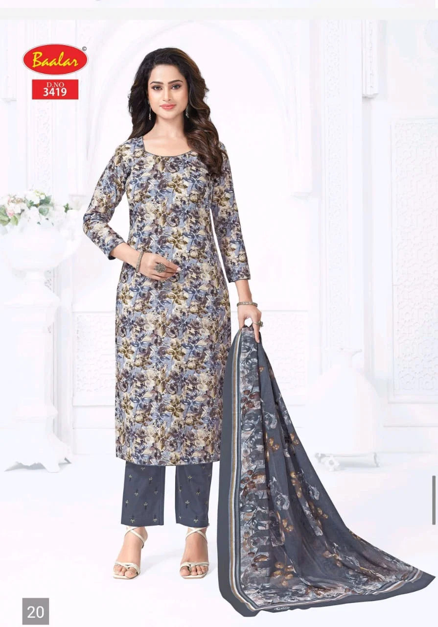 Baalar Zaara Vol 34 Readymade Cotton Printed Kurti With Bottom Dupatta