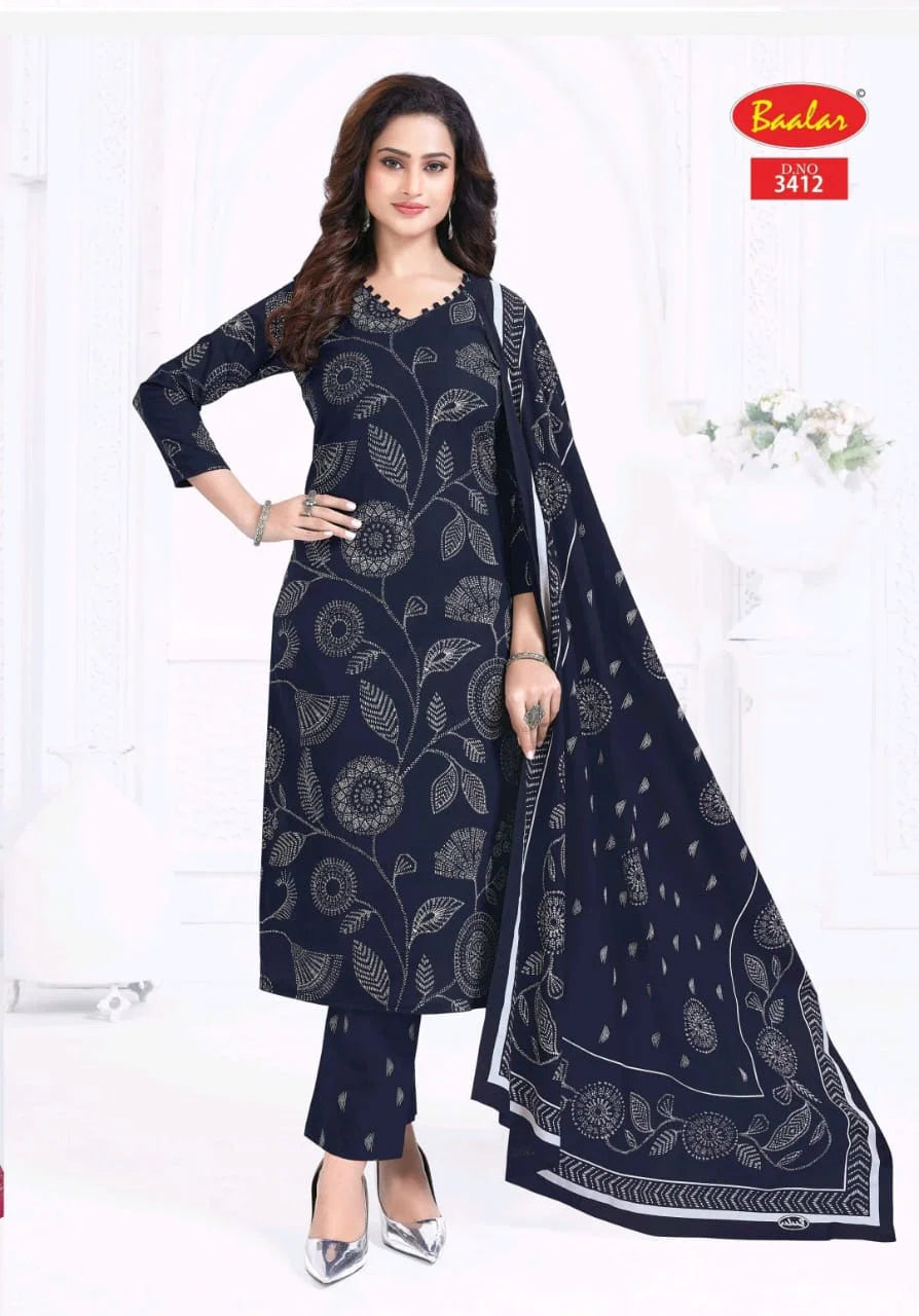 Baalar Zaara Vol 34 Readymade Cotton Printed Kurti With Bottom Dupatta