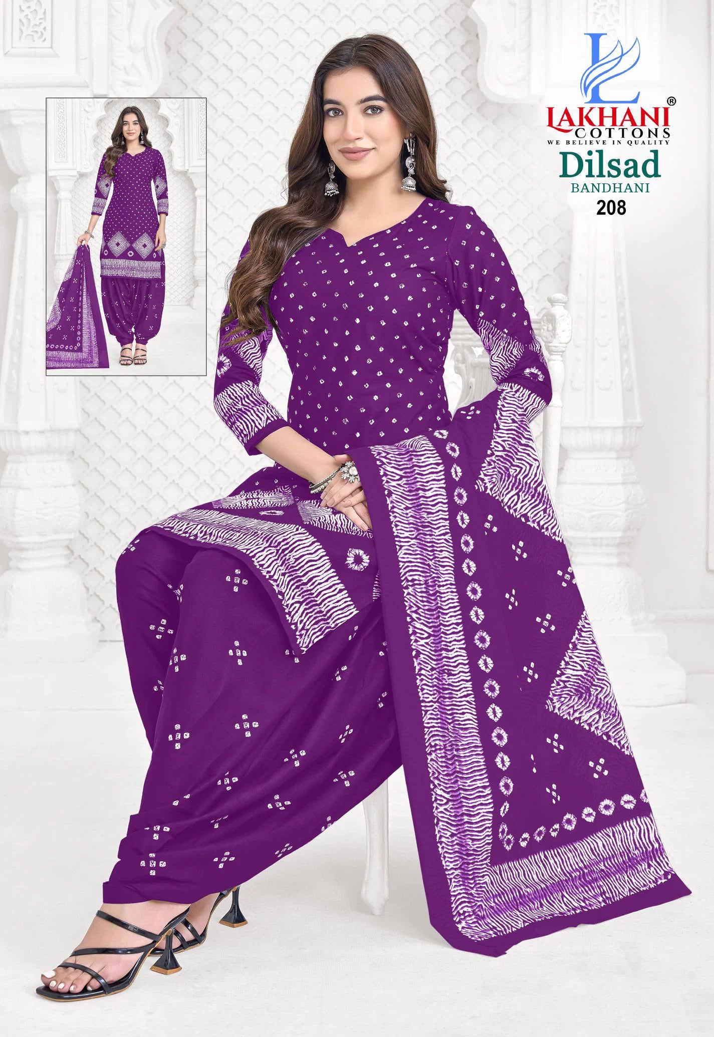 Lakhani Dilsad Bandhani Vol 02 Cotton Printed Fancy Dress Material