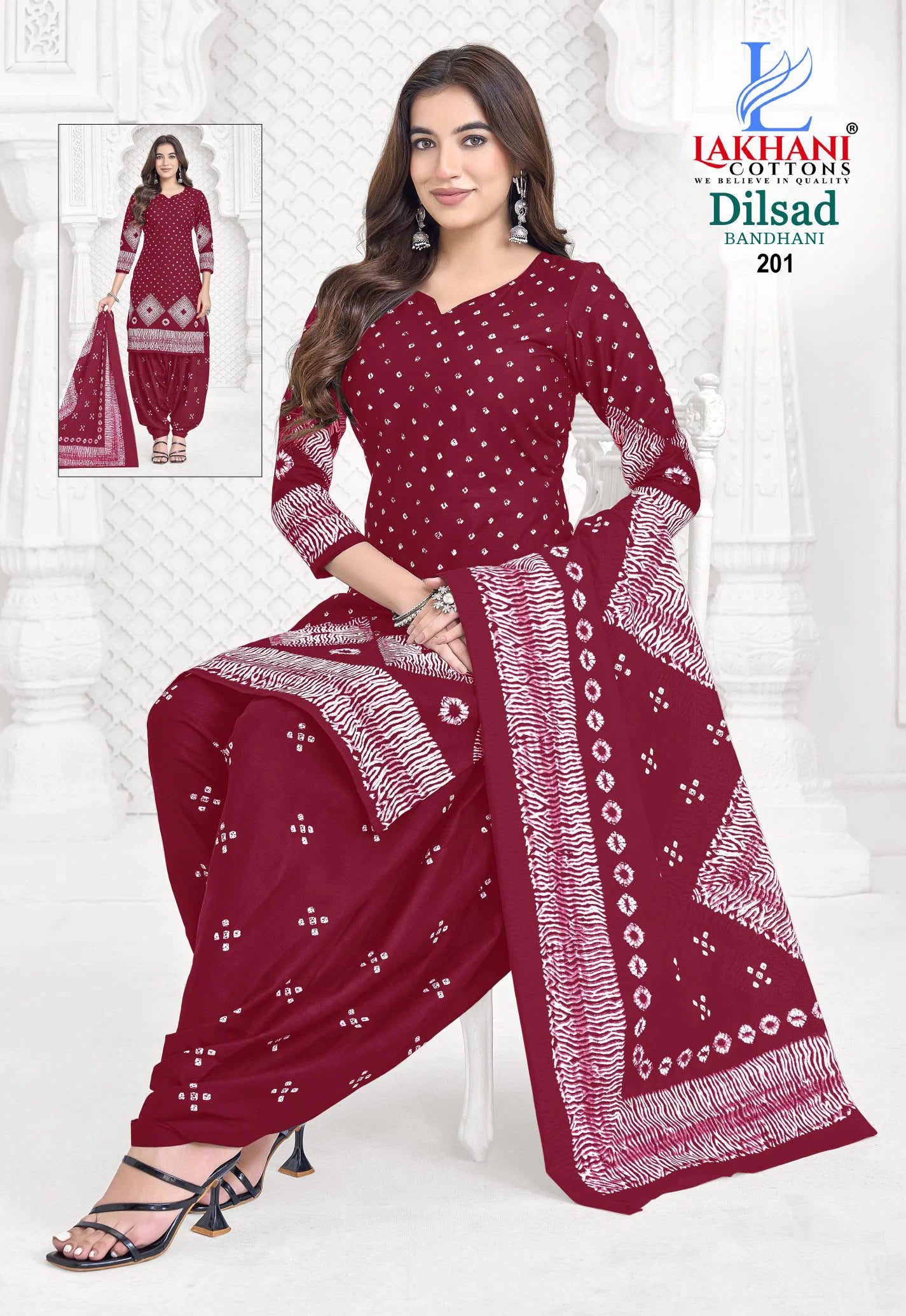 Lakhani Dilsad Bandhani Vol 02 Cotton Printed Fancy Dress Material