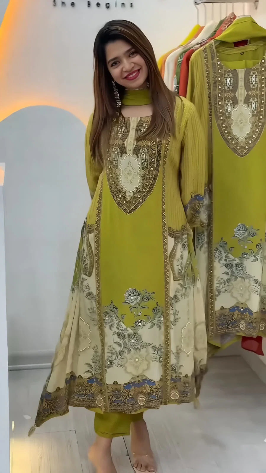 Yd 046 Heavy Frech Crep Digital Printed Kurti Set Collection ₹ 1020