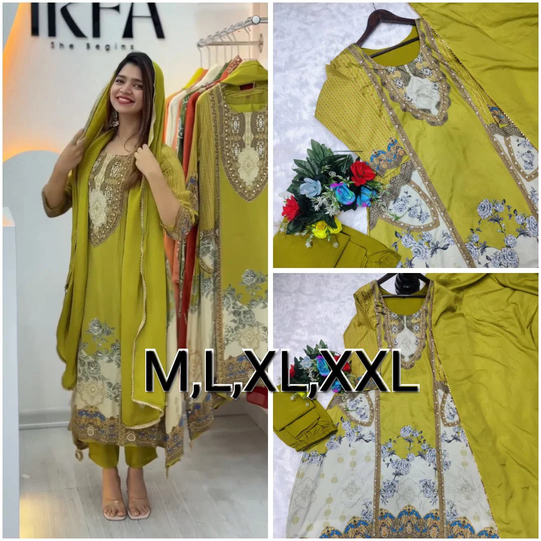 Yd 046 Heavy Frech Crep Digital Printed Kurti Set Collection ₹ 1020