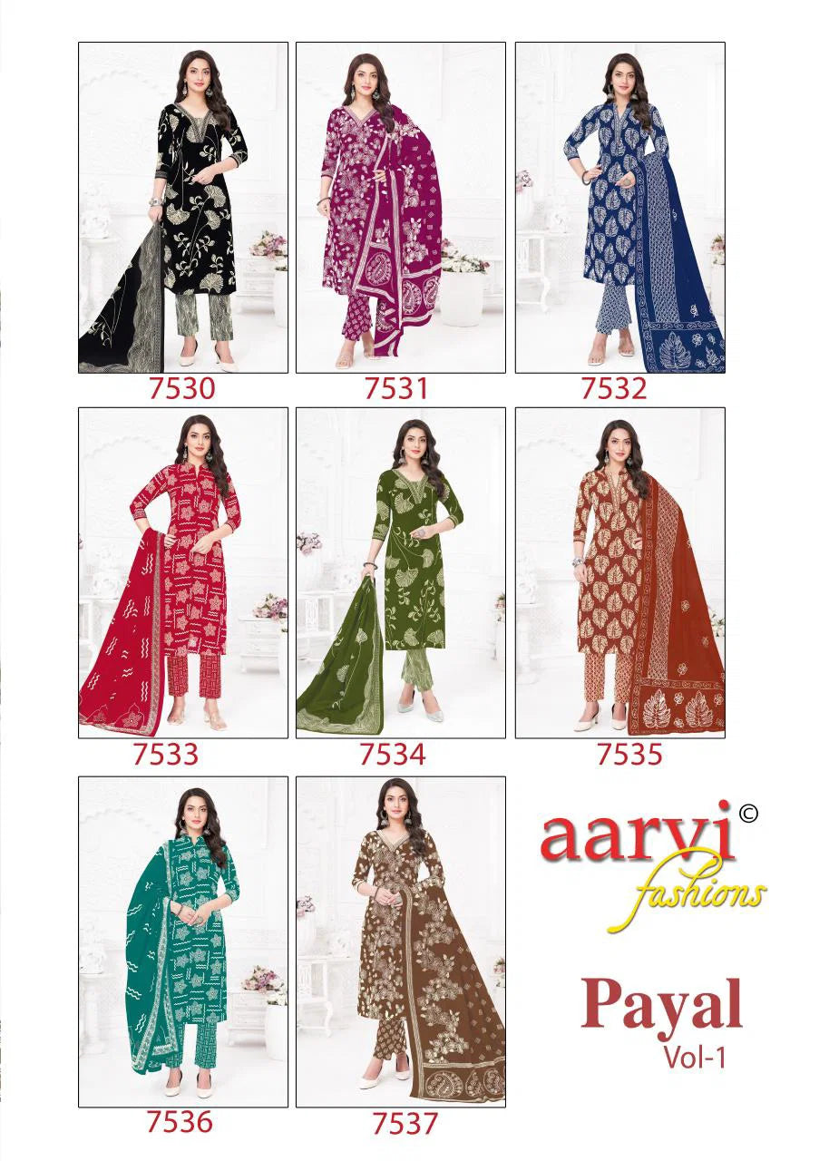 Aarvi Payal Vol 1 Cotton Printed Readymade Collection
