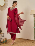 Vp 9559 Viscose Rayon Kurti Pant With Chanderi Silk Dupatta