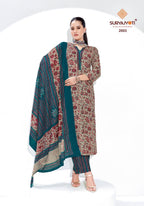 Suryajyoti Ajrak Vol 2 Cotton Readyamde Kurti Pant With Dupatta