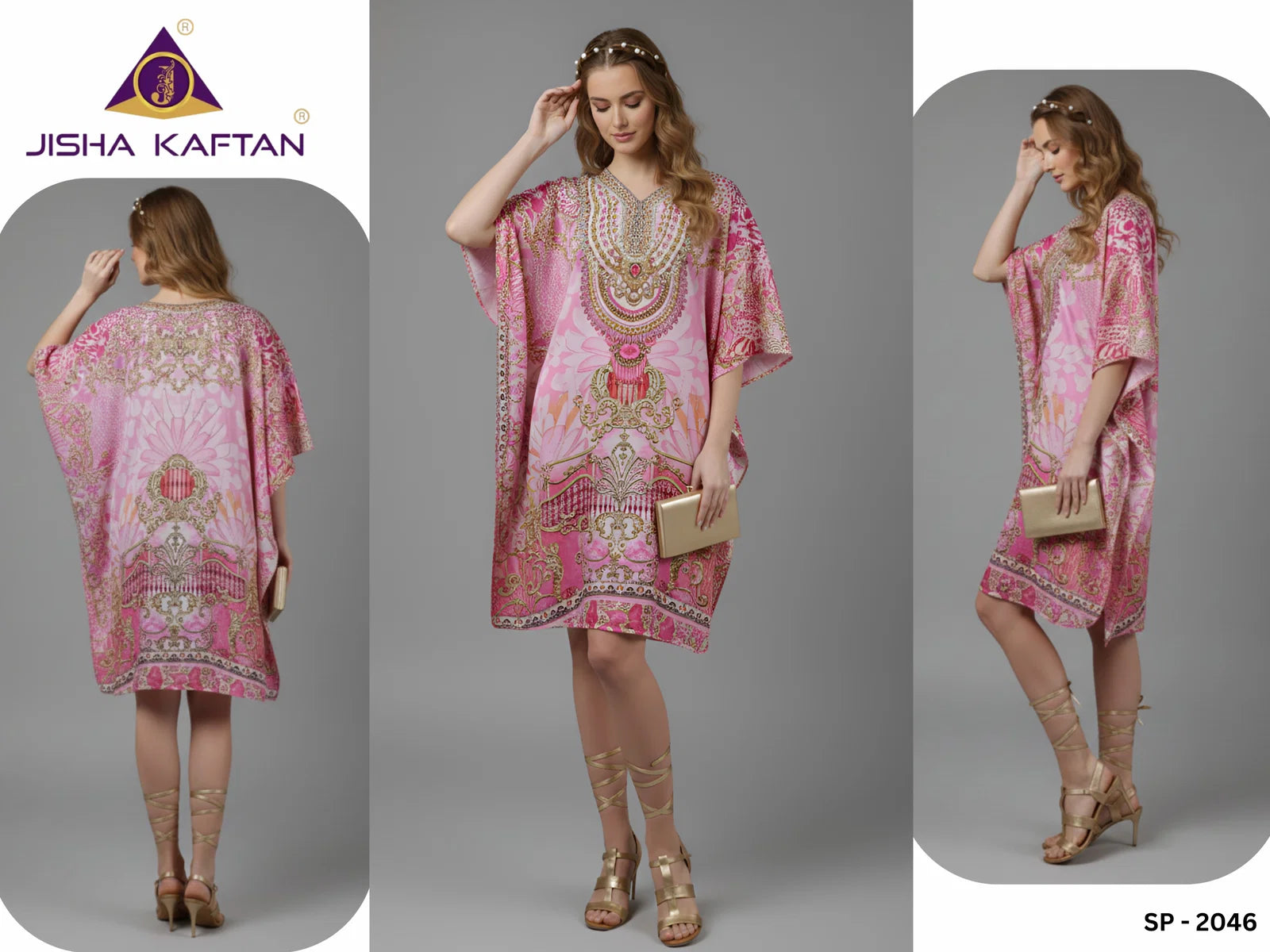 Jisha Kaftan Silk Poncho Vol 6 Feather Silk Digital Printed Kaftans