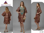 Jisha Kaftan Silk Poncho Vol 6 Feather Silk Digital Printed Kaftans