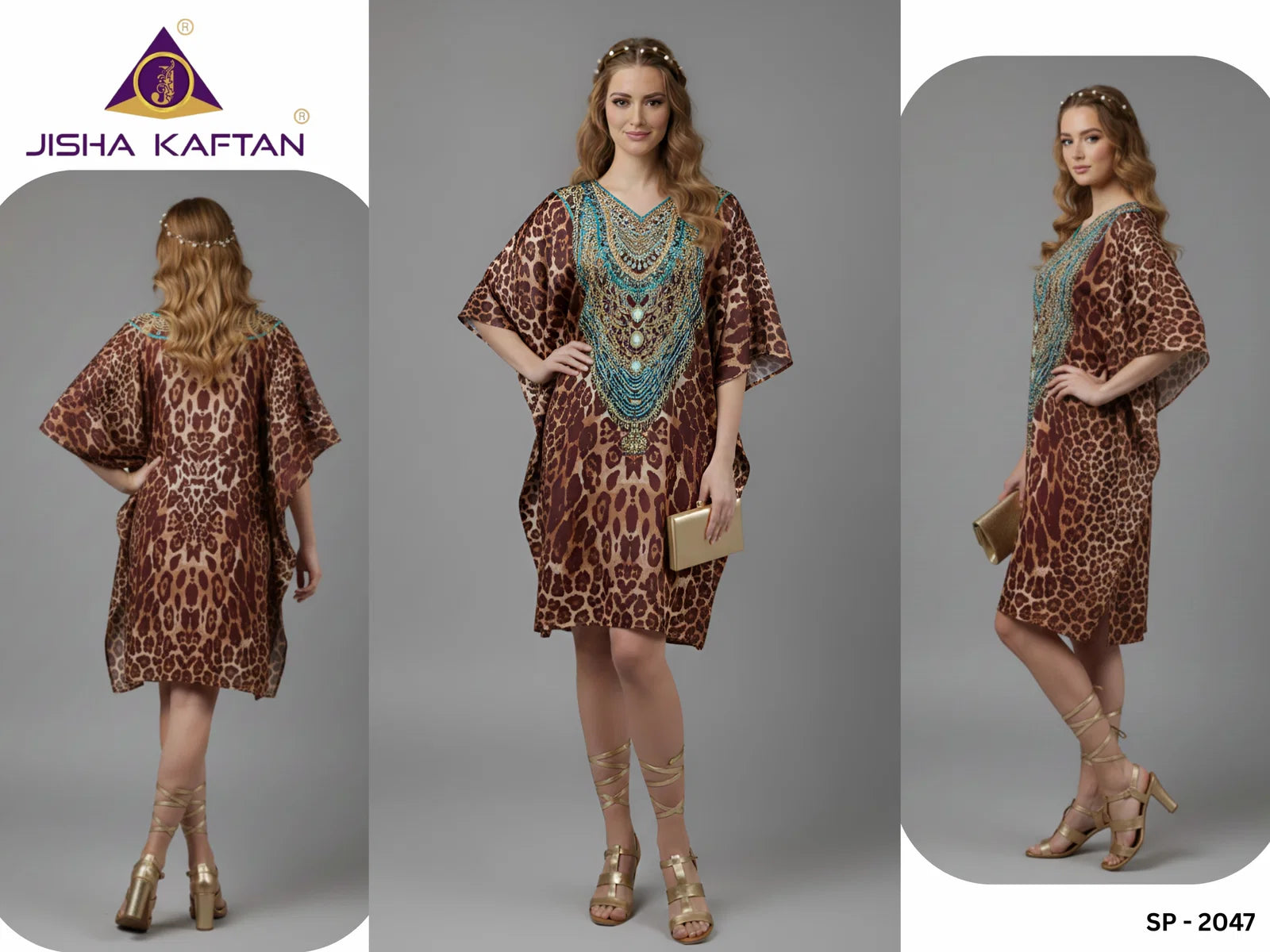 Jisha Kaftan Silk Poncho Vol 6 Feather Silk Digital Printed Kaftans